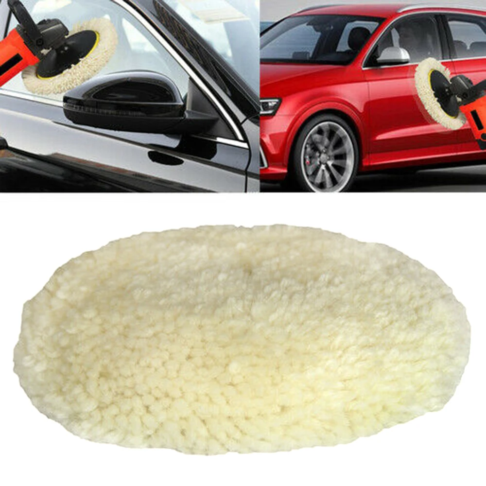 2pcs Polishing Pads Natural Wool Buffing Pad Kit Polishing Disk for Compound Cutting Car Beauty Body Repair Buffing & Polishing