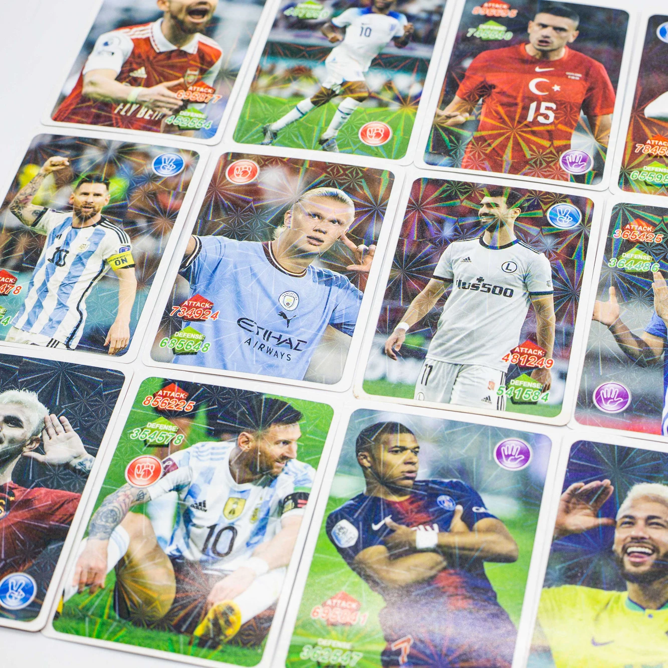 8pcs Football Star Cards Fans FIFA 2024 Pure Soccer Trading Card Board Game Flash Shining Collection TCG Kids Birthday Gifts