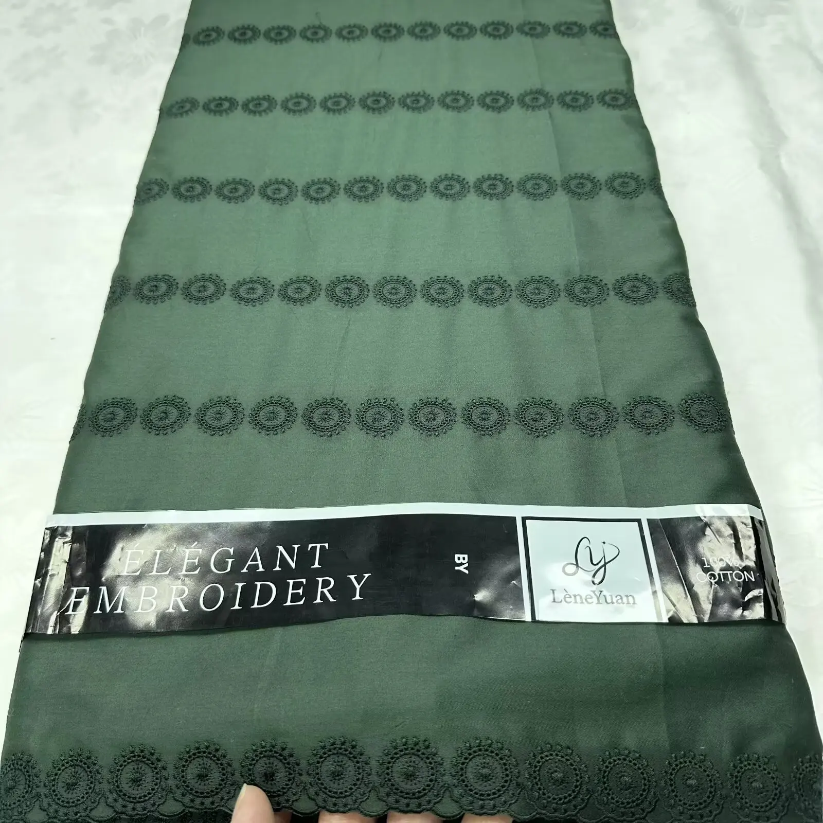 

African Nigerian 2025 High-Quality Polish Lace Fabric Pure Cotton Embroidery 5Yard for Dress Sewing Wedding Party