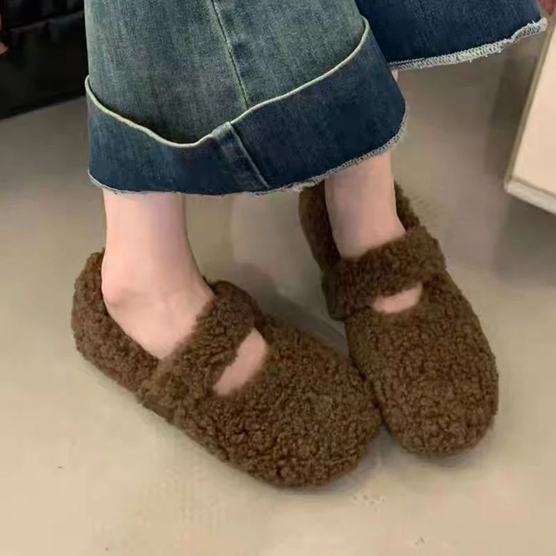 

Women Fur Shoes Flats Suede Loafers Casual Sport Shoes 2025 Trend New Fashion Woman Sneakers Winter Shallow Walking Zapatillas