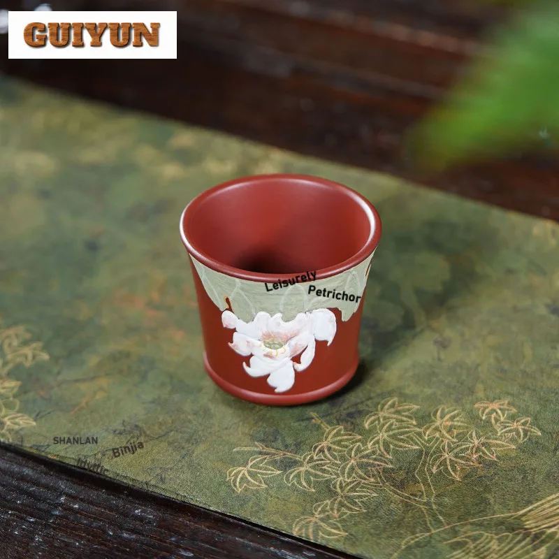 150 مللي Yixing الأرجواني الطين Dahongpao الطين لوتس فنجان الشاي زن وعاء الشاي كوب لطيف الشاي تذوق رائحة كوب Chazhan ماستر أكواب الحرفية #6