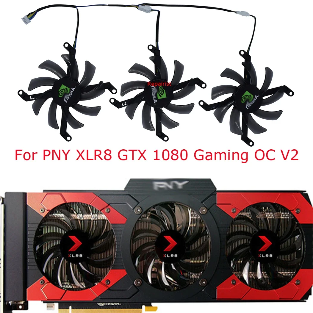 3Pcs/Set,VGA Cooler,T129215SU,Graphics Card Fan,For PNY XLR8 GTX1080 Gaming OC V2,For PNY XLR8 GTX 1080 Ti Gaming OC V2