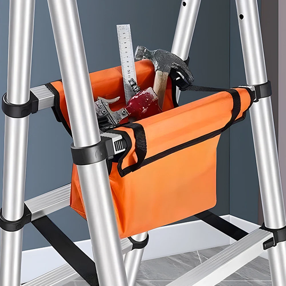Escadas portáteis bolsa ferramenta sem esforço acesso desgaste resistir oxford pano organizador saco grande capacidade dobrável escada pendurado saco