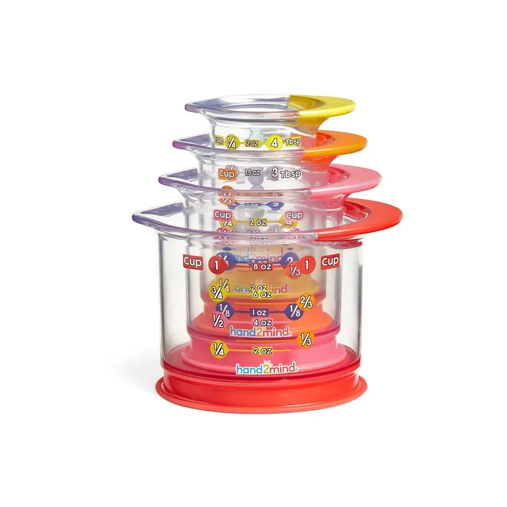 قوس قزح السائل قياس الكؤوس كسر التلاعب التعشيش ألعاب تعليمية أدوات المطبخ حجم القدرة أنشطة التعلم