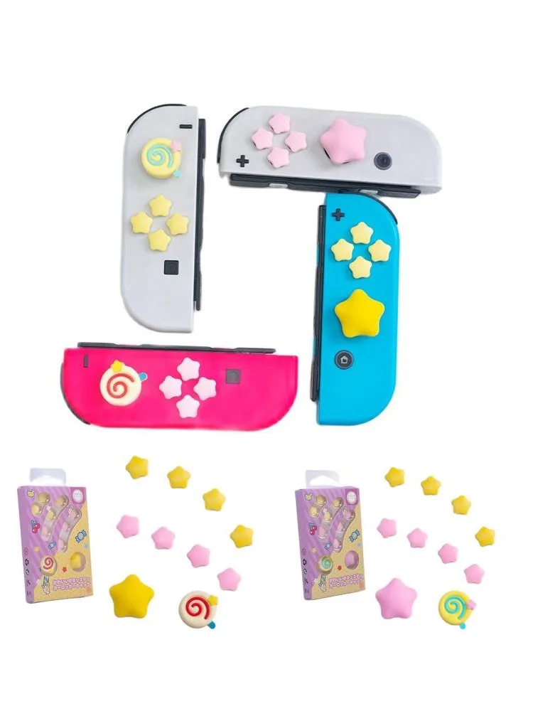 Star ABXY clé autocollant bricolage bouton Joystick pouce bâton poignée capuchon couverture pour Nintendo Switch Oled NS Joy-con contrôleur peau coque