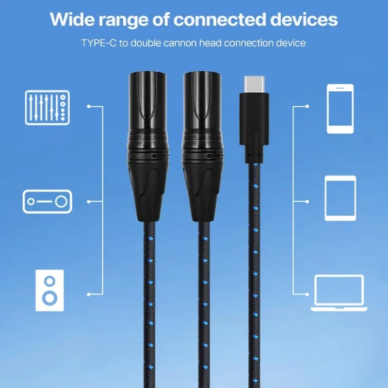 

TypeC Speaker Adapter Cable Suitable For Phones Microphones, Amplifiers Microphone Cable Various Length