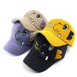 Cartoon Dinosaur Kids Baseball Cap Corduroy Children Girls Boys Sun Hat Spring Summer Outdoor Adjustable Visor Baby Cap