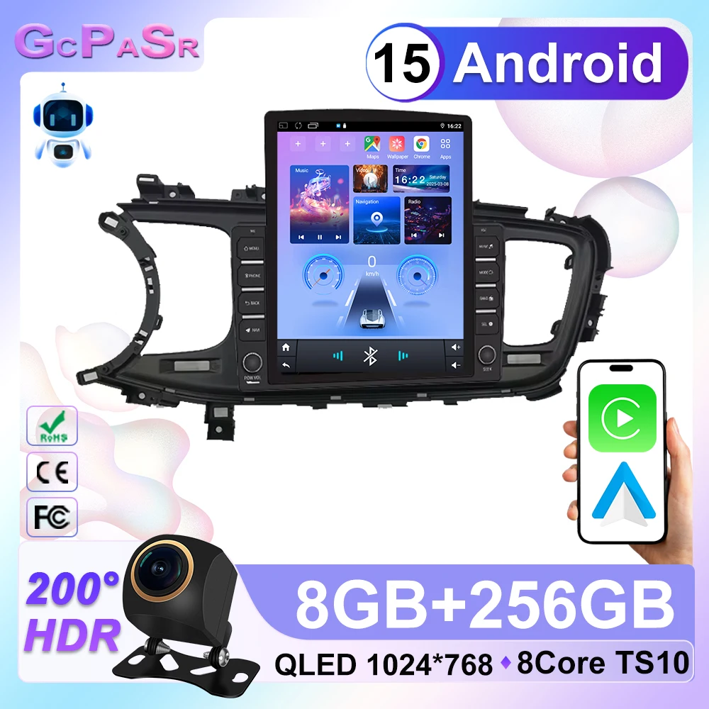 9.7inch For KIA Optima K5 2014-2015 Car Radio Head Unit Stereo DSP GPS LTE Wireless Carplay Auto DVD 5G WIFI 2DIN BT Android 15