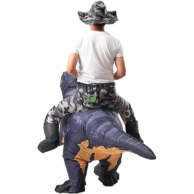 Equitação tiranossauro rex traje inflável engraçado tiranossauro dino explodir terno natal halloween carnaval desempenho terno
