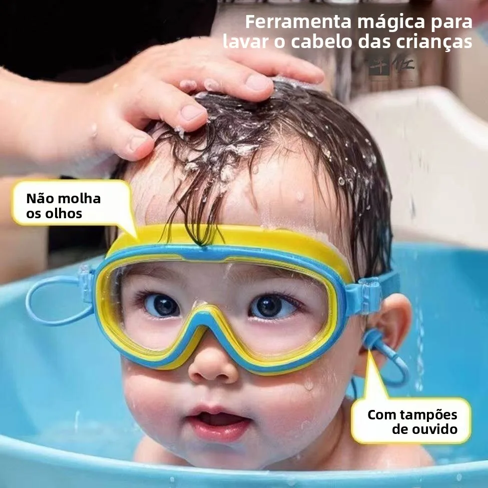 子供用防水スイミングゴーグル-ベビーシャンプープロテクター-メガネ-入浴キャップ-子供用洗髪スイミングゴーグル