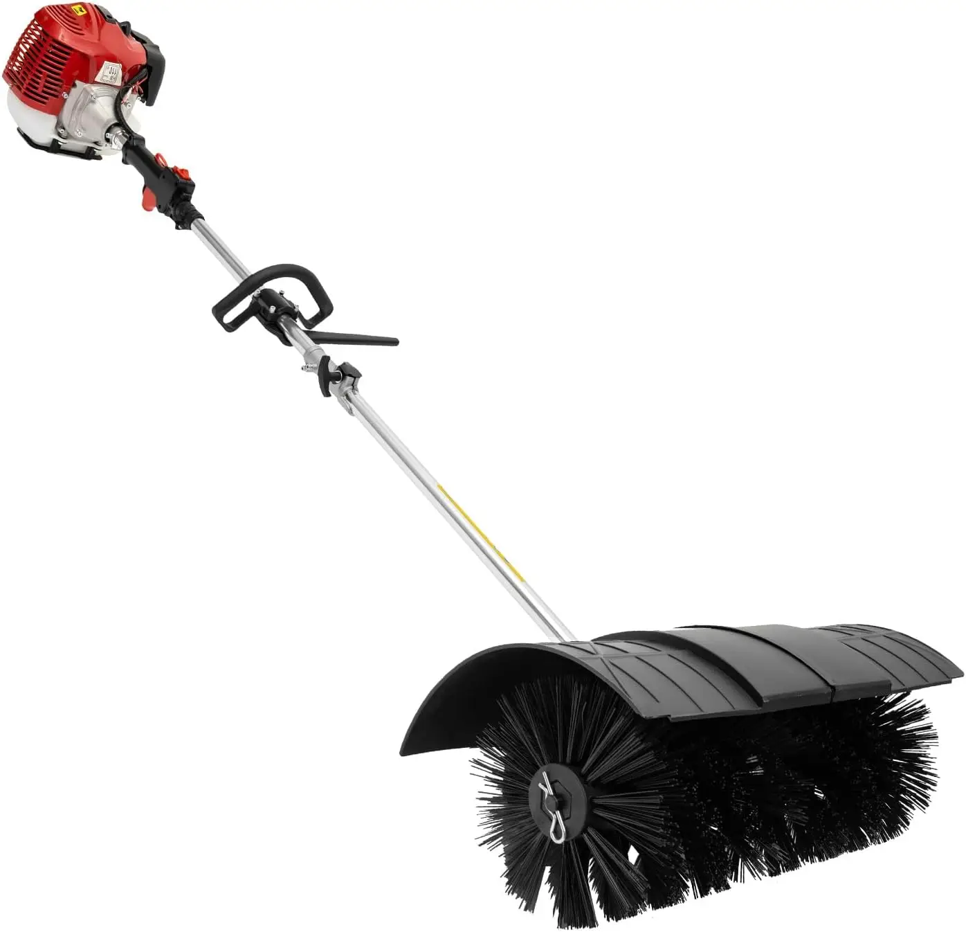 Gas Power Broom 52cc 2 Stroke 2.3HP Lawn Sweeper | Handheld Power Brush, Large Cleaning Area, Sweeping Broom for Driveway Turf L