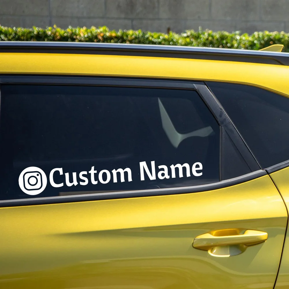 1PC Custom Social Media Sign Vinyl Stickers For Car Body Decor Website Instagram Logo with Name Personalized Decal