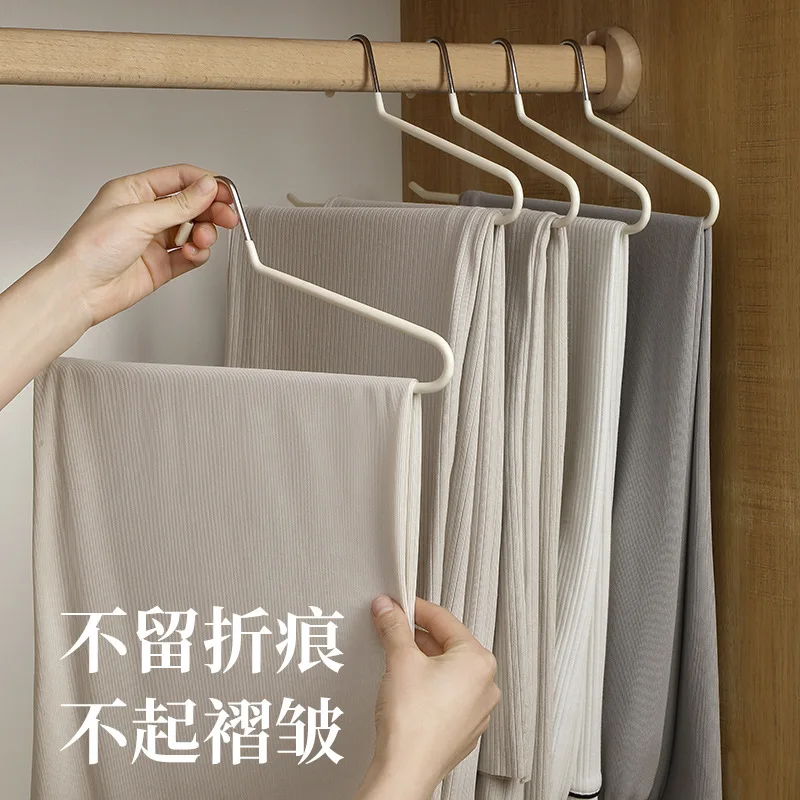 Goose shaped pants rack, household pants hanging hanger, special seamless pants clip, anti slip, dip molded storage hanger