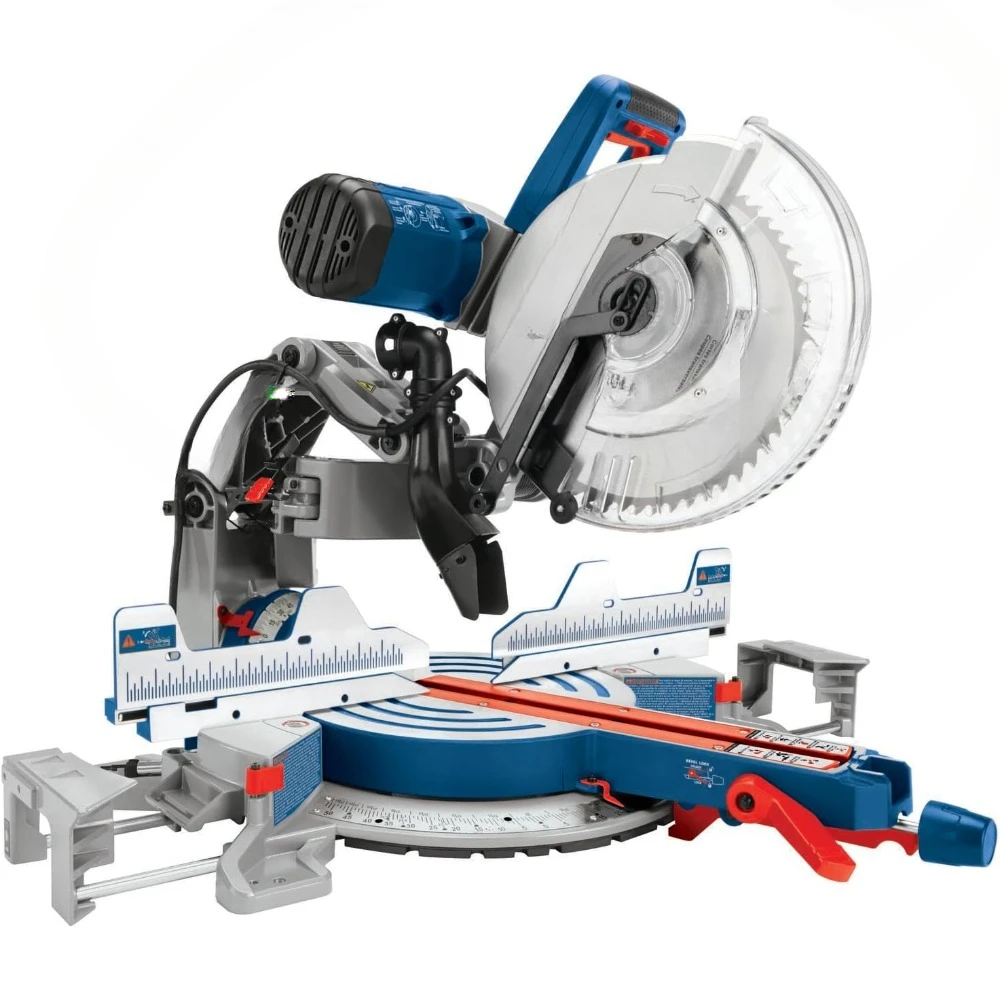 Inch Corded Dual-Bevel Sliding Glide Miter Saw with 60 Tooth Saw Blade