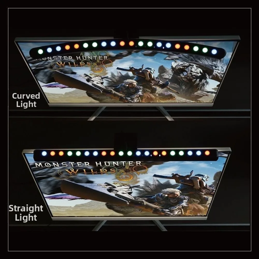 RGB Atmosphere Monitor Light Bar Dimming Function Touch Control RGB LED Lighting Music Rhythm LED Lighting Gaming Monitor Lights