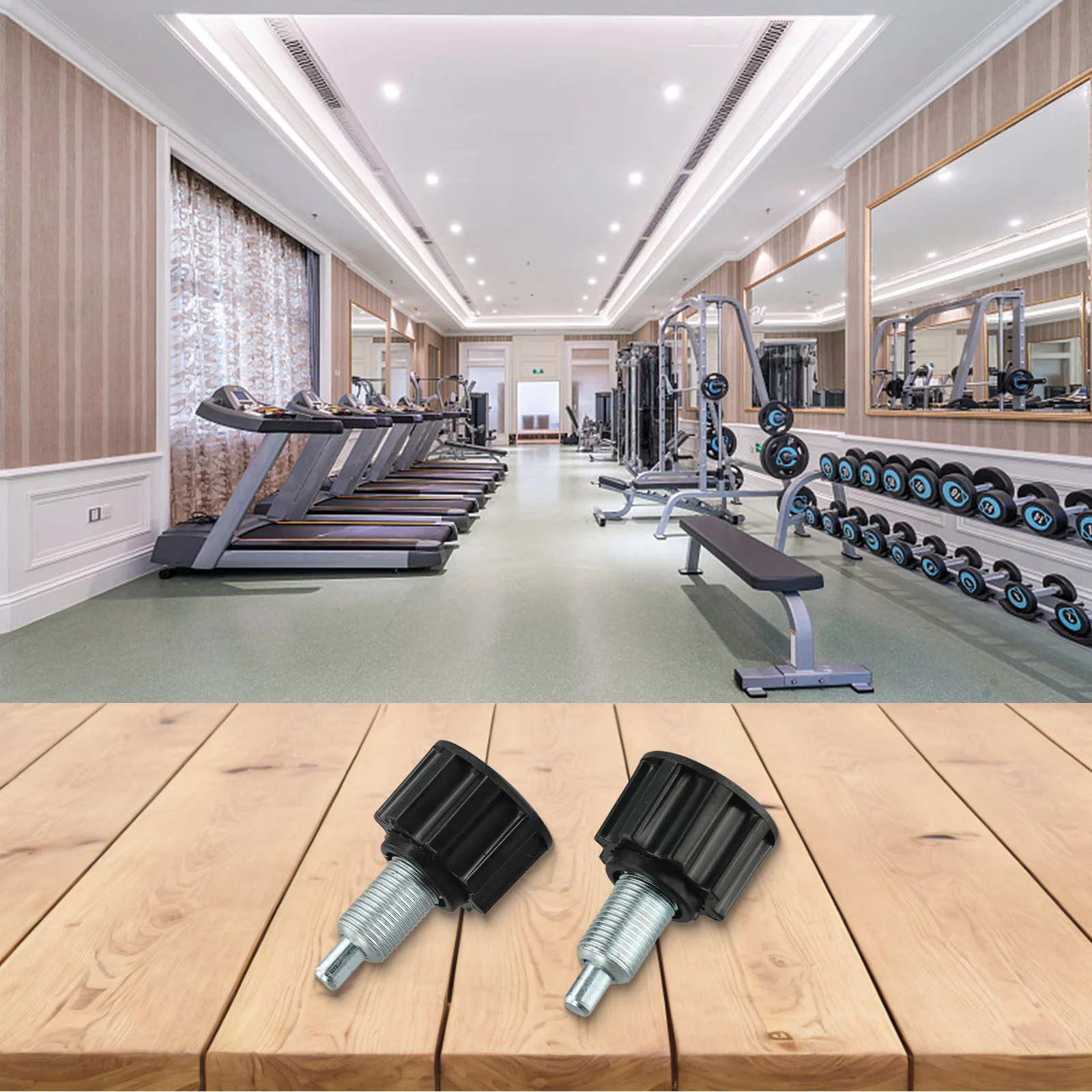 Exercise Bike Spring Knob Pull Pin Set of 2 16mm Thread Size Essential Gym Accessory for Home or Commercial Use