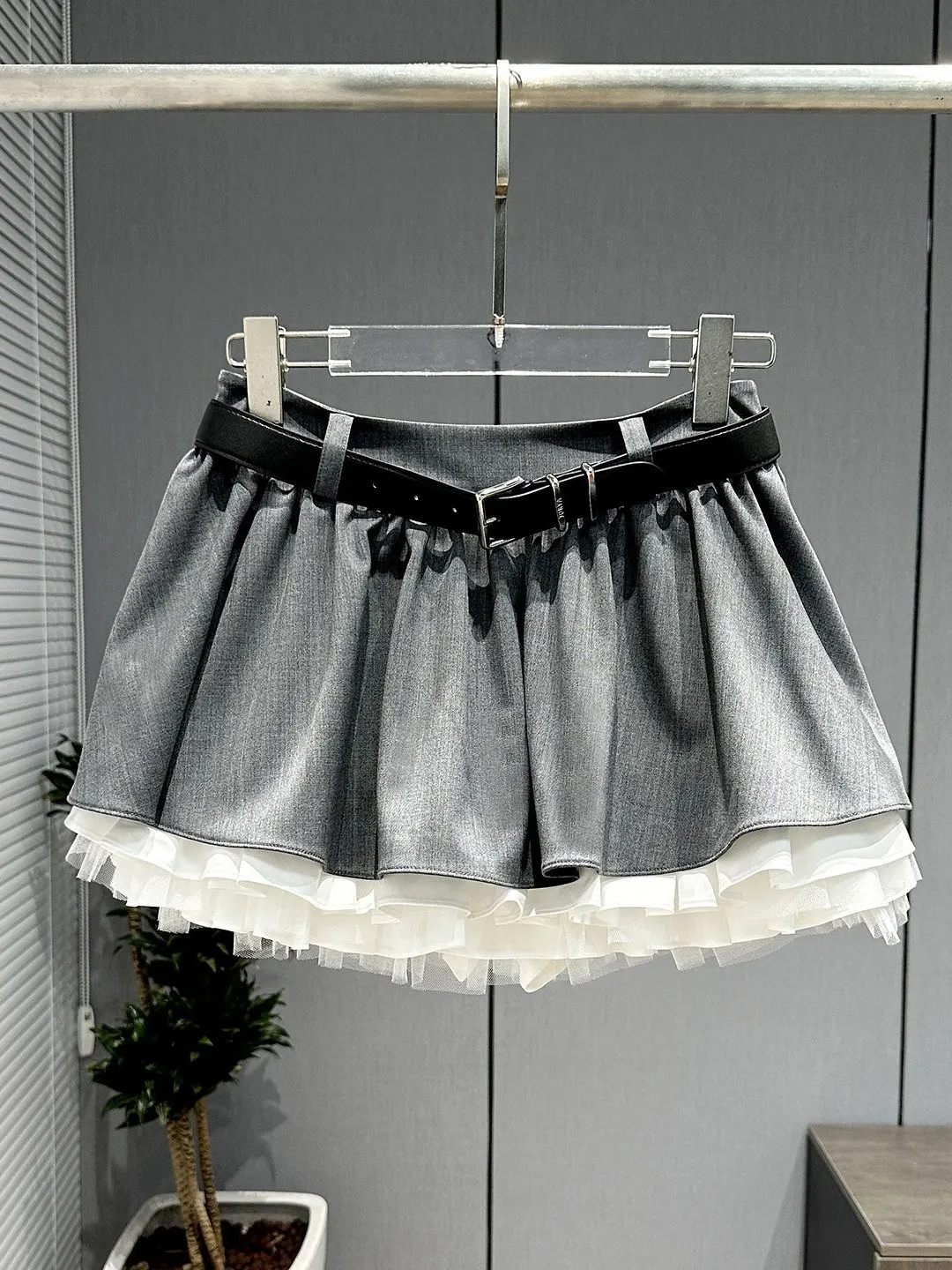 

High-End Floral Bud Short Skirt Women's A-Line Skirt Puffy Ball Gown Style City Walk High Waist PVC Fabric Embroidered