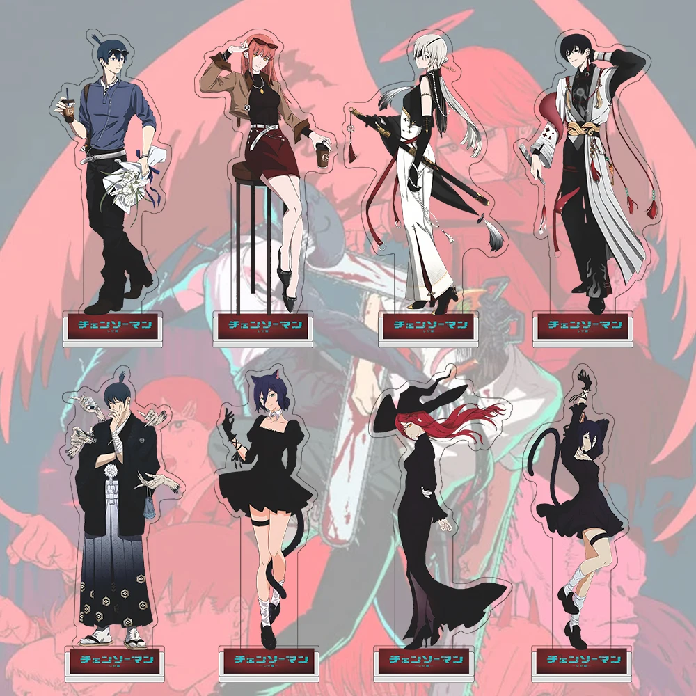 Chainsaw Man Makima Reze Aki Power Angel Devil 15cm Acrylic Stand Anime Desk Display Collectible Table Decor Fan Gift keychain