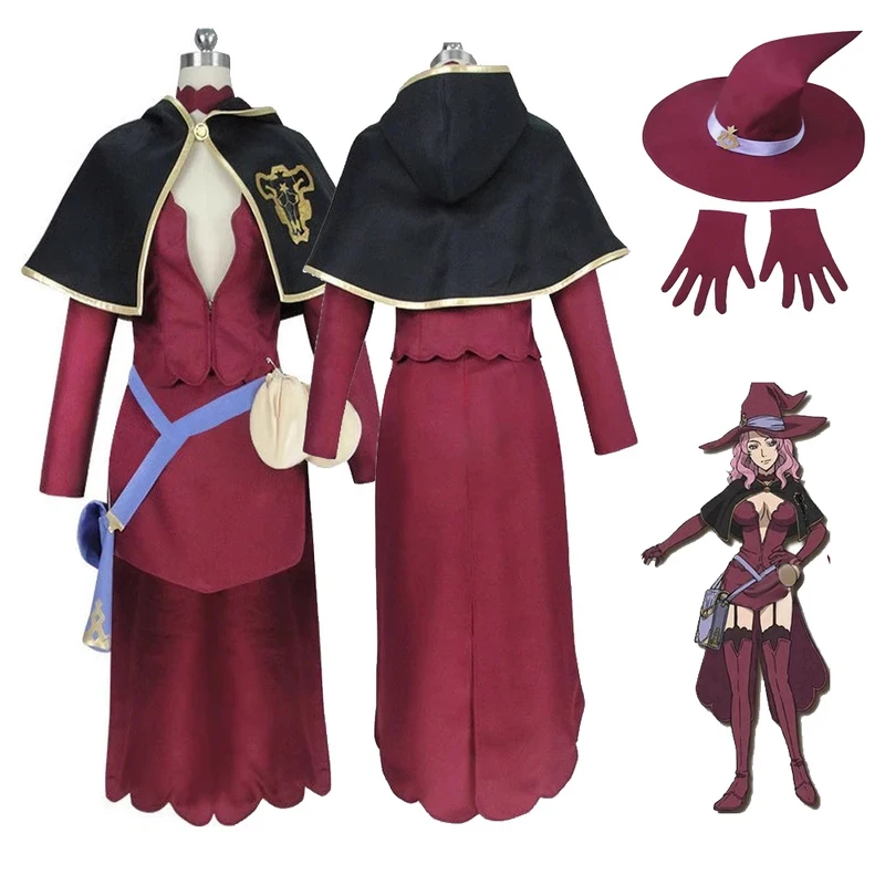 

2026 New Anime Black Clover Cosplay Halloween Vanessa Cos Costume Full Set Disguise Performance Stage Wear h