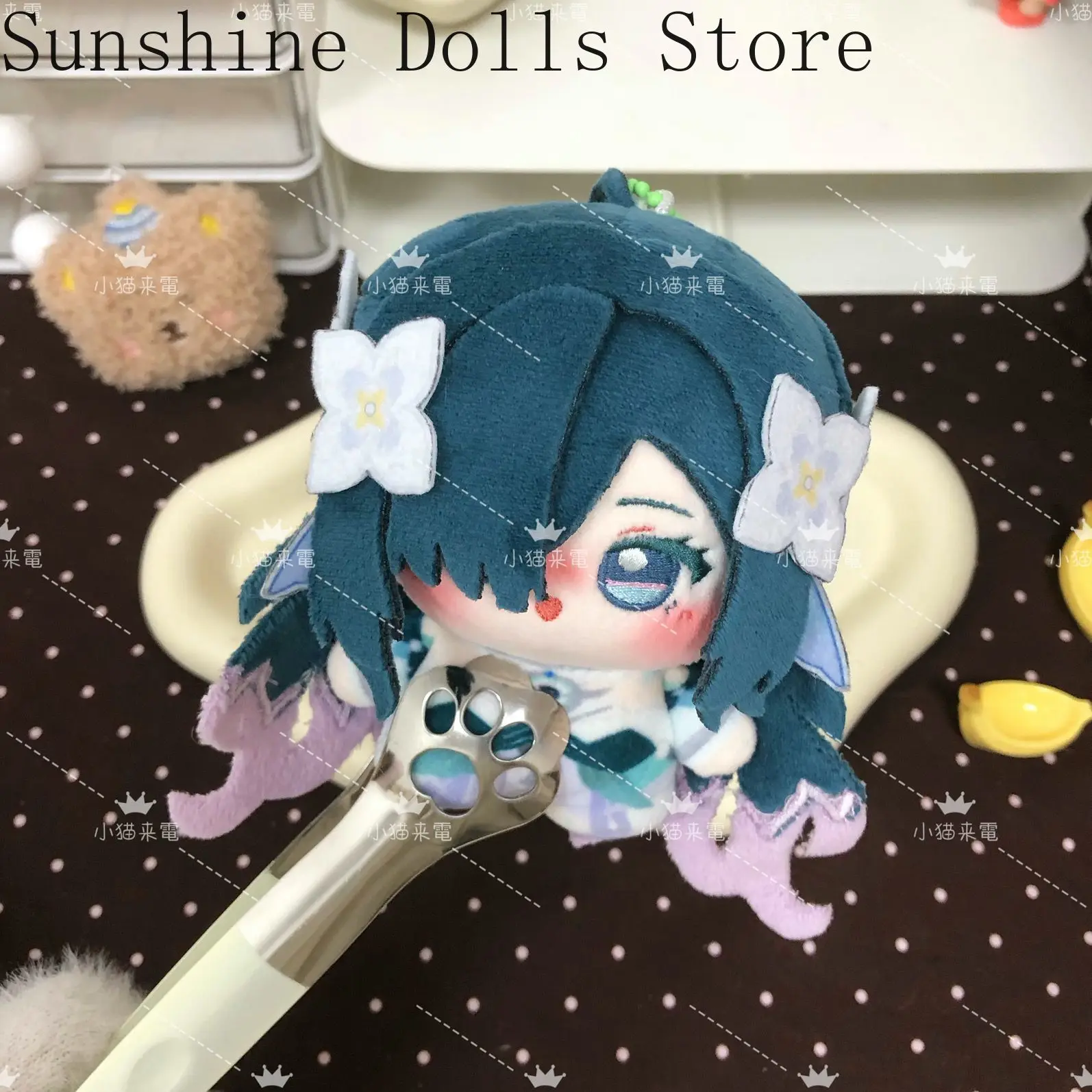 10cm Cute Vodyanitsa Odette Spessiva Q Version Printing Nunu Body Cotton Doll Anime Genshin Impact Plush Plushie Toy Pendant
