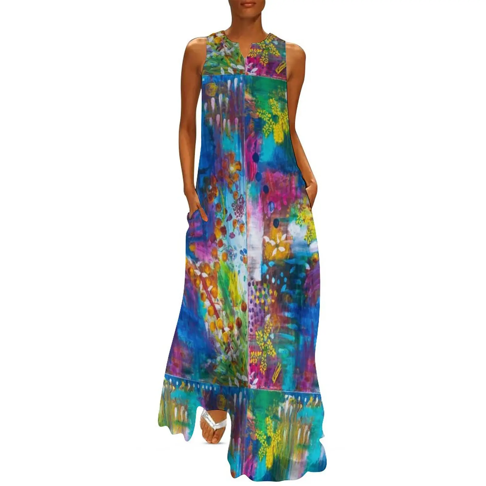 

Spring Fling Colorful Abstract Floral Long Dress dress ladies dresses for women 2024 Dress woman