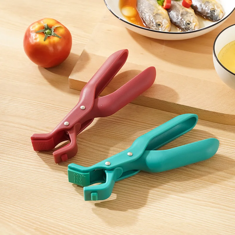 Anti-scald Gripper Clip, Multipurpose Non-Slip Plate Bowl Clip Retriever Tongs with Silicone Handle, Hot Dish Kitchen Tool