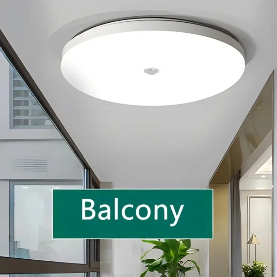 Motion Sensor LED Ceiling Light Minimalist Human Body Infrared Sensing Light Corridor Staircase Garage Warehouse Home Light