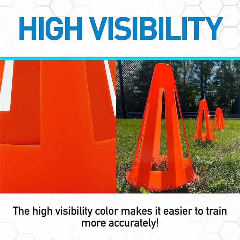 ABHS-Mini Sports Cones Flexible Orange Goal Cones For Drills + Practice For Training + Games - 9 Inches