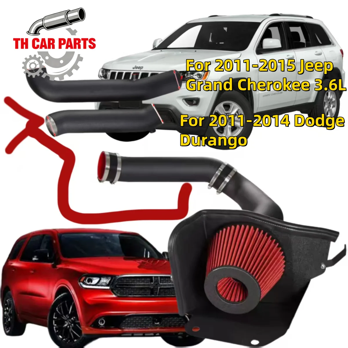 

Комплект фильтров для системы холодного впуска воздуха для Jeep Grand Cherokee 3.6L 2011-2015 годов и Dodge Durango 3.6L 2011-2014 годов, высокопроизводительный воздушный фильтр