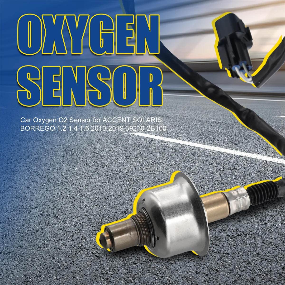 #000L Car Oxygen O2 Sensor for Hyundai ACCENT SOLARIS Kia BORREGO 1.2 1.4 1.6 2010-2019 39210-2B100 (Black)