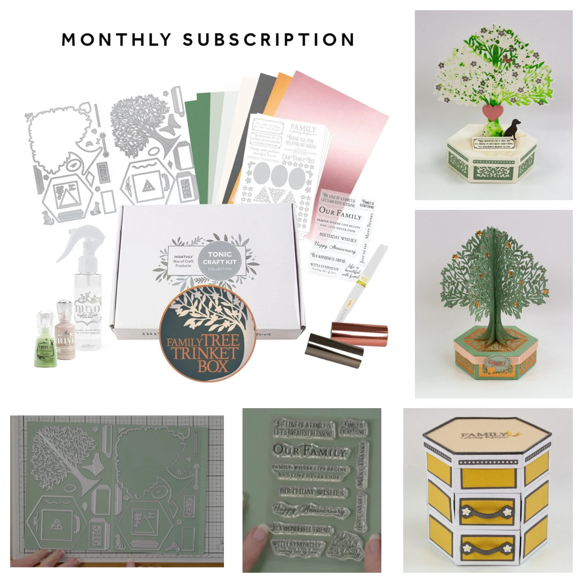 

Family Tree Trinket Box Metal Cutting Dies Scrapbooking DIY Album Paper Card Embossing Craft Supplies Diary Decoration