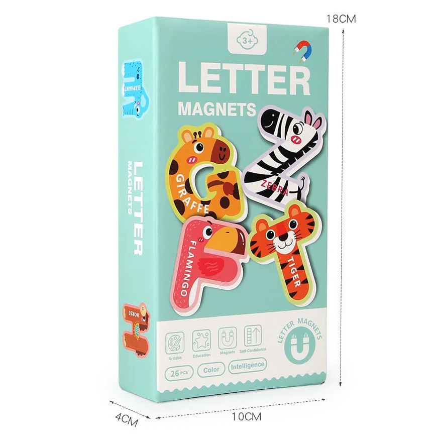 대형 자석 해양 동물 알파벳 장난감 대문자 ABC 인지 냉장고 자석 귀여운 어린이 교육용 냉장고