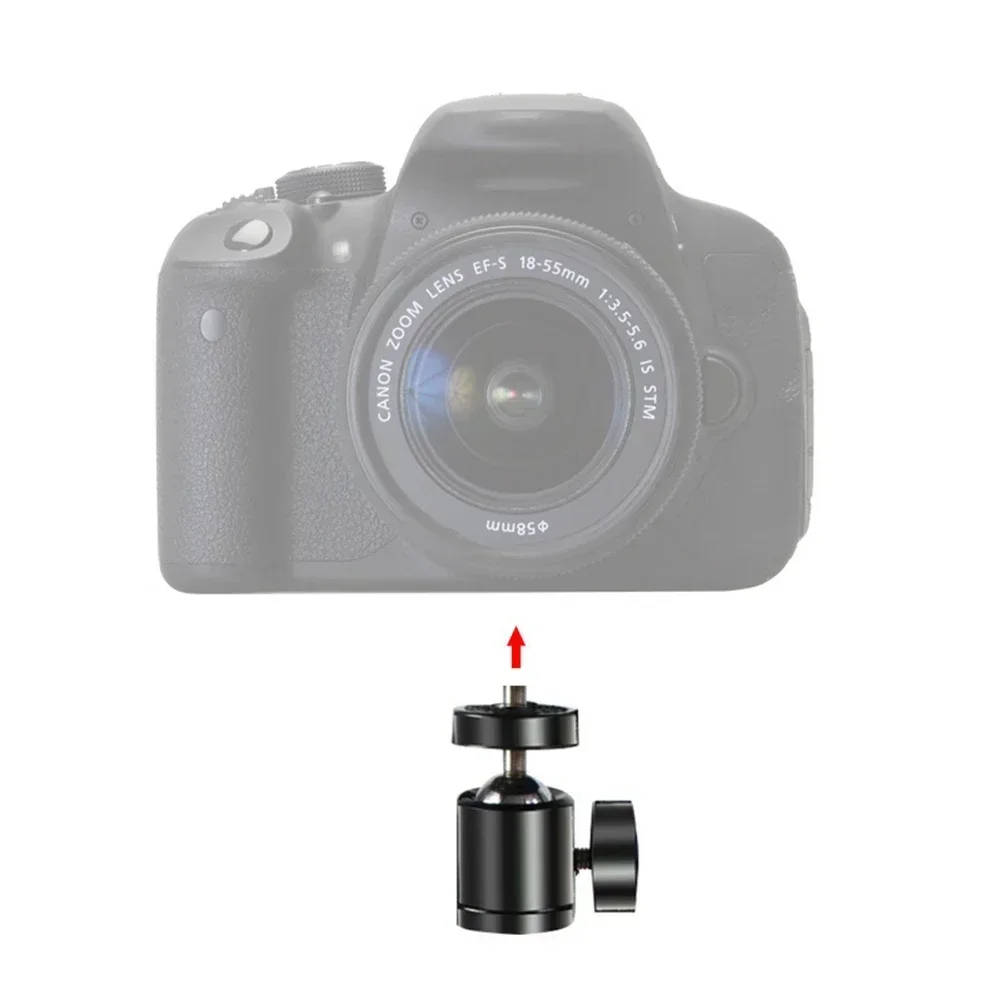 Uniwersalna piłka Adapter głowicy z regulowanym kątem nachylenia 1/4 i 3/8 śruba do lustrzanka cyfrowa stojak na mikrofon światła LED statywu