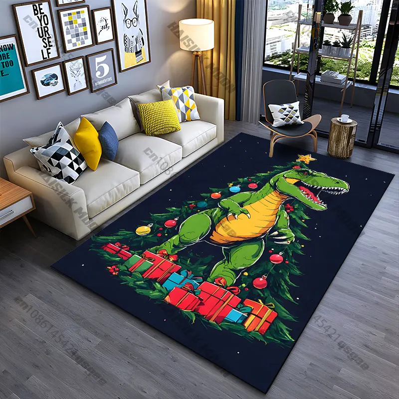 Christmas dinosaur tree celebration gifts carpet Yoga living room room decor children's crawling mat doormat area rug