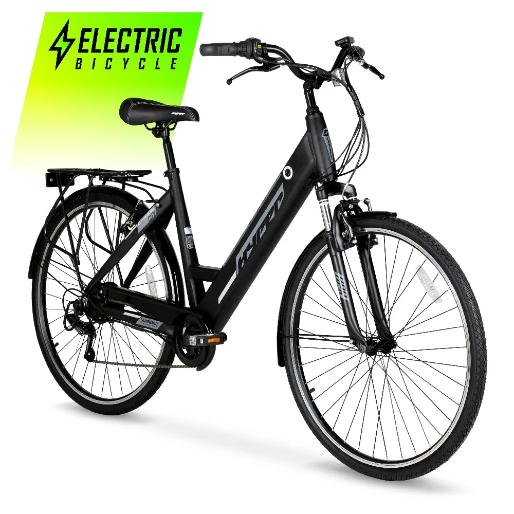 

Hyper Bicycles E-Ride 700C 36V Electric Bike w/Pedal Assist Commuter, Adult, Unisex, Black