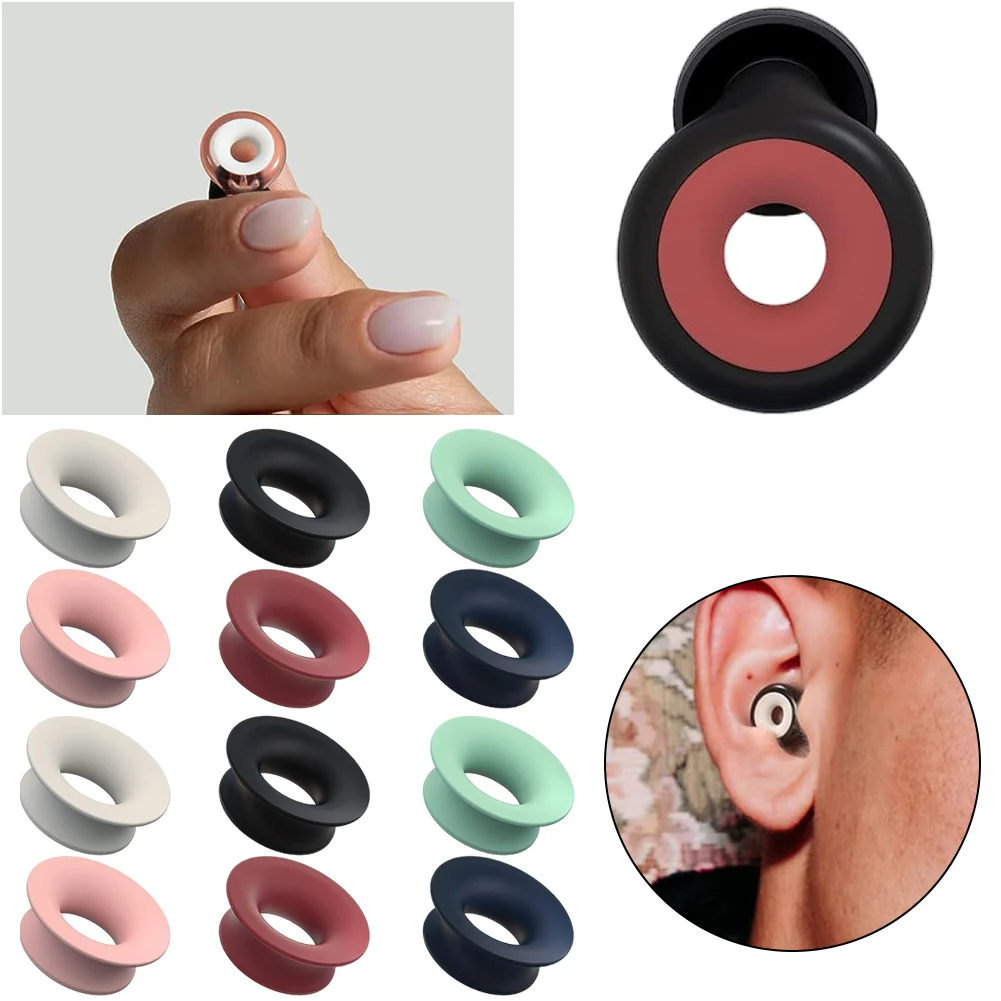 6/12 Pcs Silicone Ring Earplugs 5 DB Noise Reduction Quiet Ear Plugs Accessories Earplugs Daily Control Bundle for Earplugs