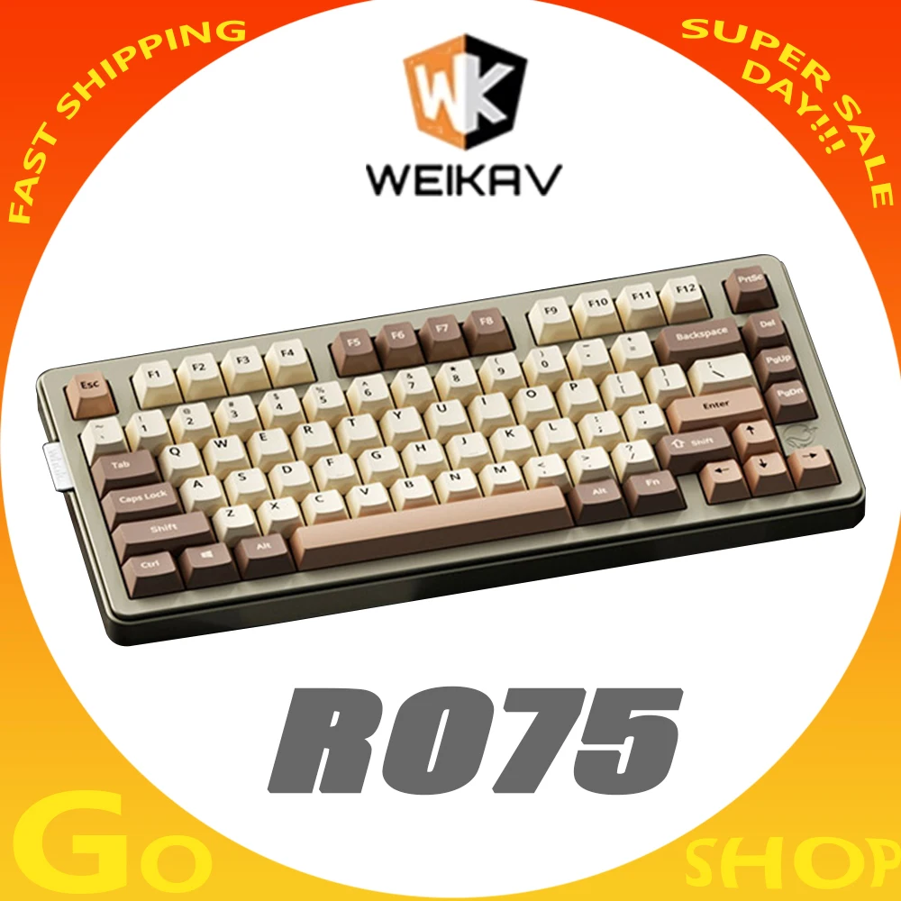 

Weikav RO75 Mechanical Keyboard Aluminium Alloy Hot Swap RGB Wired Customized Gaming Keyboard Suport QMK VIA PC Gamer Office