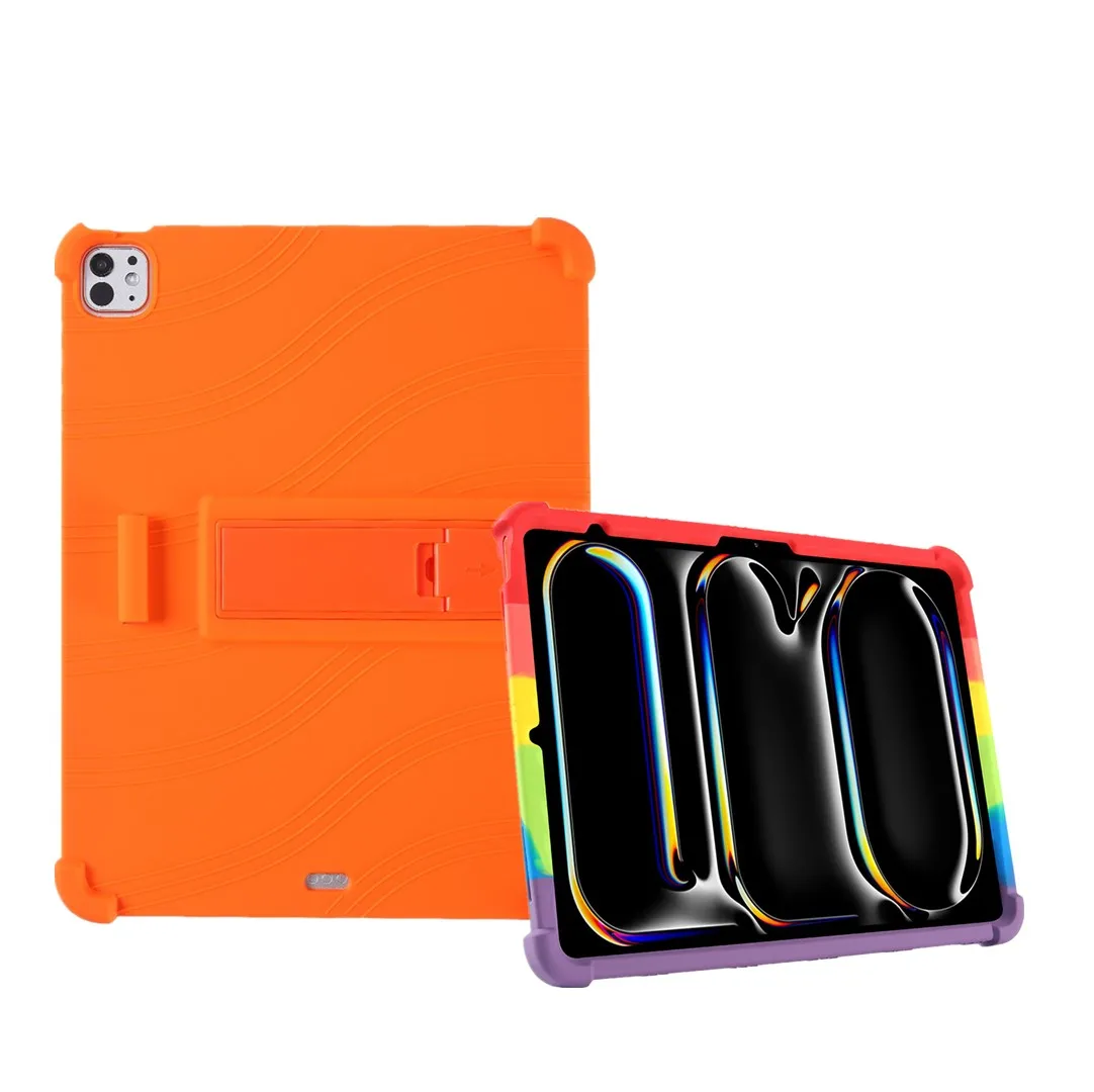 

For Apple iPad Pro 13 Inch M5 Silicone Case Drop Proof Shockproof Protective Cover with Stand Washable Eco Friendly Multi Color