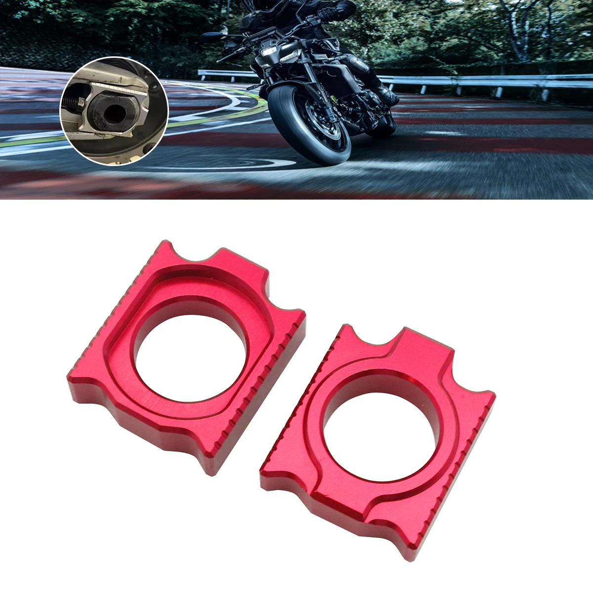 CNC Rear Chain Adjuster Axle Block For YAMAHA YZ250F YZ450F YZ125 YZ250 YZ250X YZ250FX WR250F WR450F WR250R WR250X 2002-2022
