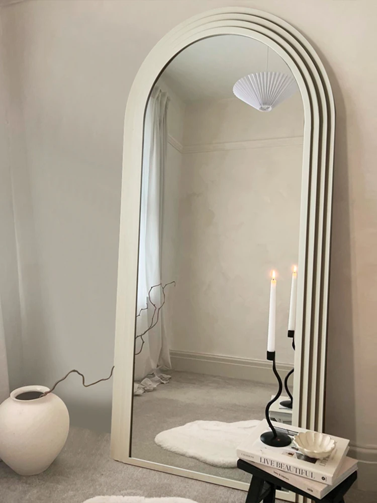 Custom full body mirror home light luxury INS wind wall hanging mirror wall mounted arch floor mirror dressing mirror