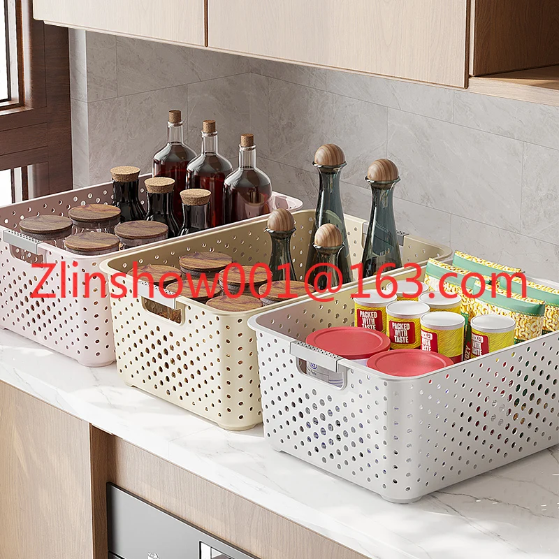 Cestas de almacenamiento de plástico huecas de cajas organizadoras de almacenamiento de baño baratas con logotipo personalizado al por mayor