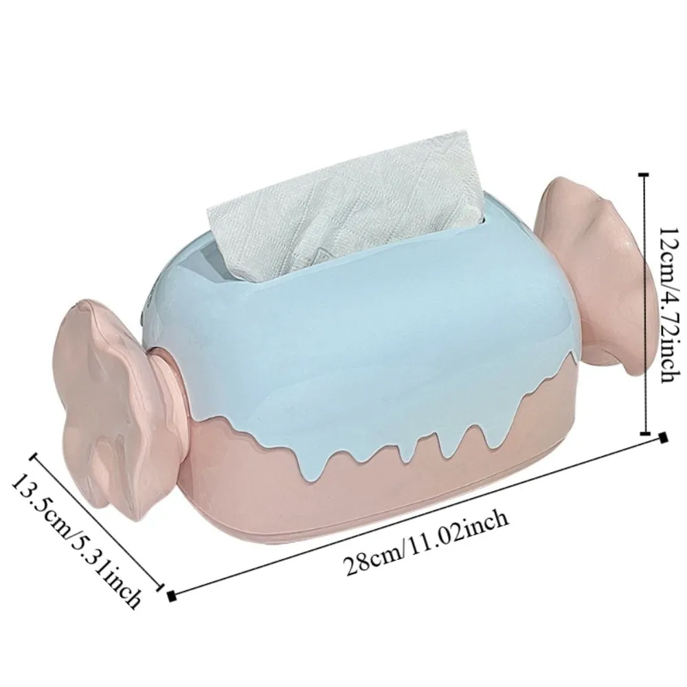 Cartoon Snoep Tissue Box Plastic Servethouder met grote capaciteit Prachtige decoratieve papieren handdoekdispenser Opslagfunctie