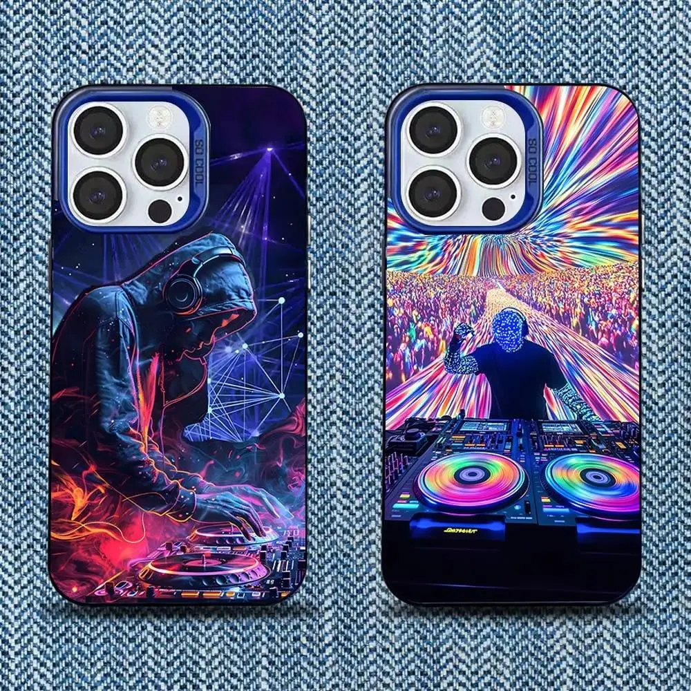 

DJ Mixer Music Phone Case For iPhone 17,16,15,14,13,12,11,Mini,Pro,SE,MAX Blue Matte Silicone Cover