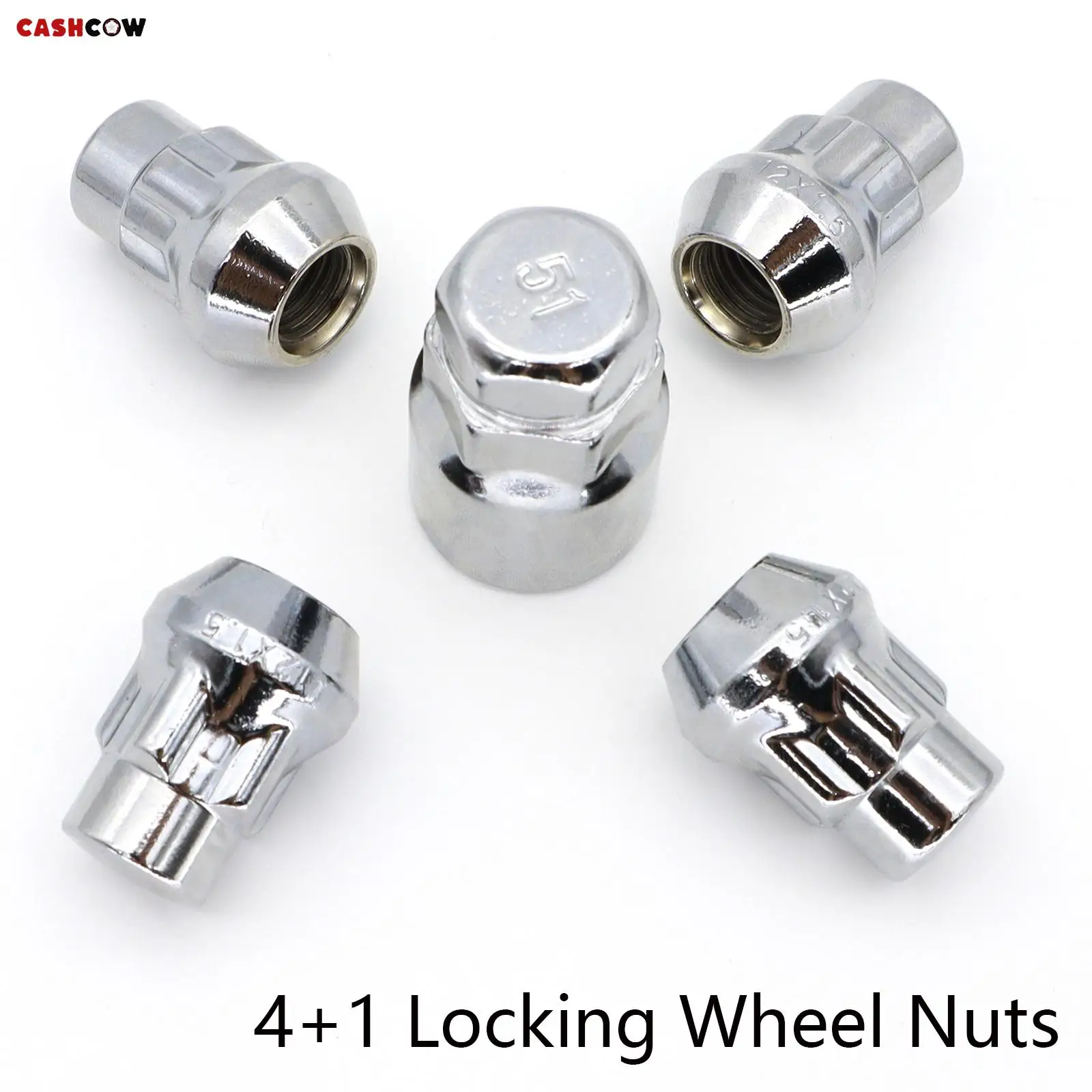 4X Car Locking Wheel Lug Nuts M12x1.5 60 Degree Taper 32mm With 1 Key For Ford B-Max C-Max Focus Ka Truck Wheel Tyre Accessories