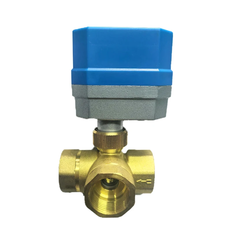 Válvula de esfera motorizada de latão 220V 24V 3 fios 2 controle atuador de válvula elétrica OEM para mídia de água