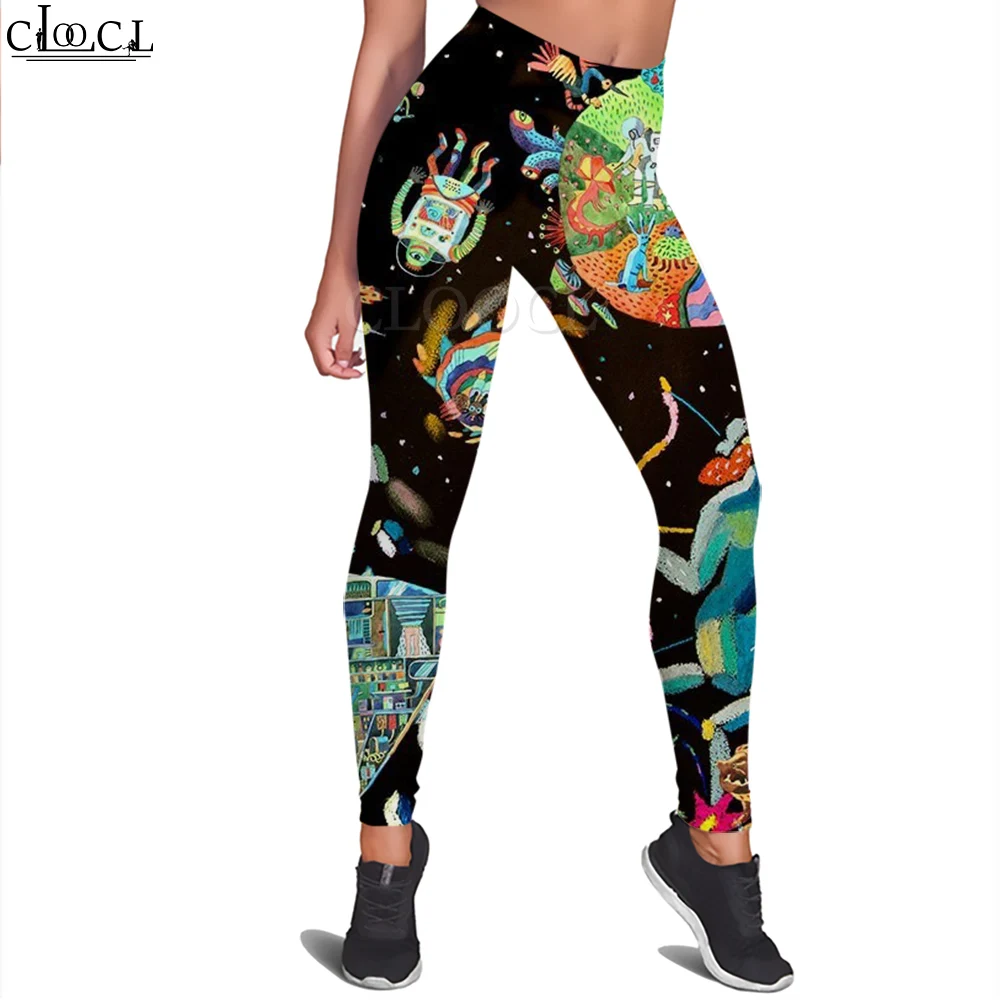 

CLOOCL Leggings Slimming Yoga Pants Trending Trousers Firm Buttocks Gym Workout Dream Planet Travel Print Women Legging Autumn