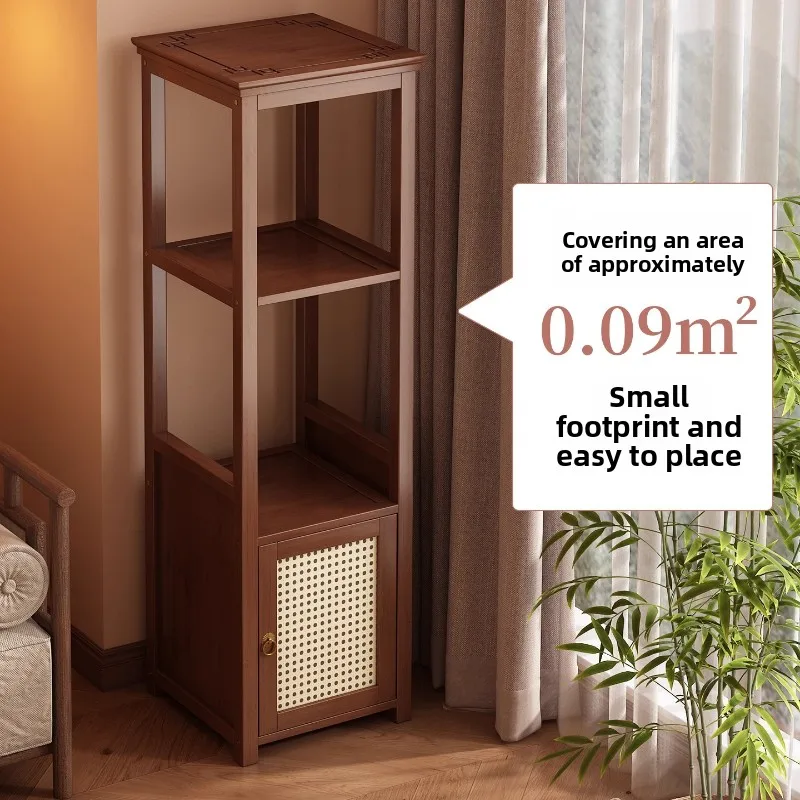 Narrow Bamboo Bookcase, 5-Tier Freestanding Storage Rack for Small Spaces, Multi-Use Wall Shelf for Home Office Decor
