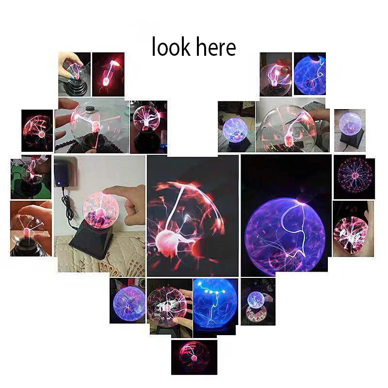 Novelty Lighting Magic Plasma Ball Lamp 3/4/5/6 Inch Night Light Lava Lamp Christmas Kids Gift Glass Lamp Decor Table Lights