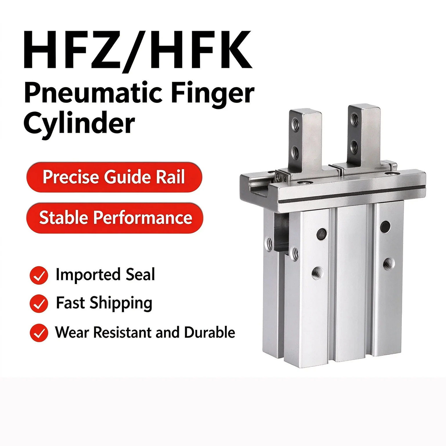 HFZ16 Pneumatic Finger Cylinder, Small Parallel Air Gripper Fixture, HFZL10N/20B/25/32/40/6FM Extended T