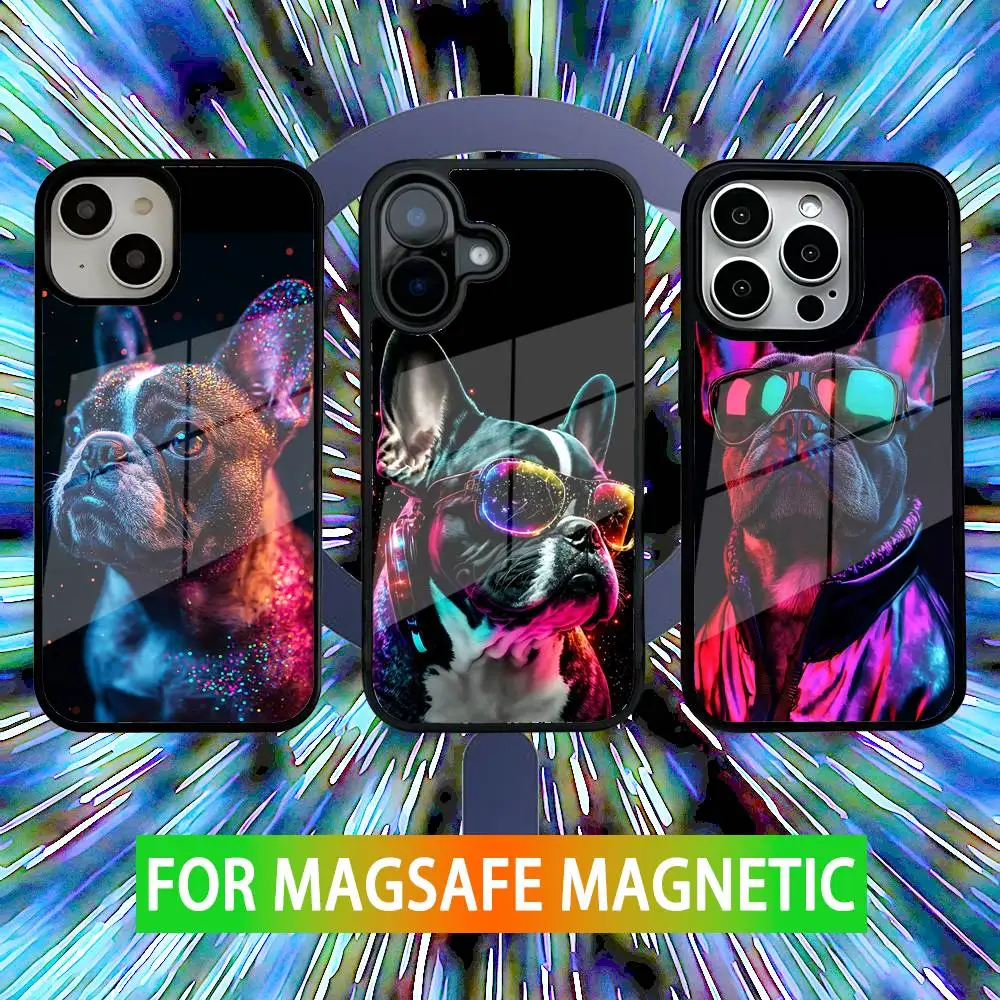 

Animal French Bulldog Phone Case For iPhone 16,15,14,13,12,11,Pro,Max,Plus,Mini,SE New Magsafe Magnetic Wireless Charging